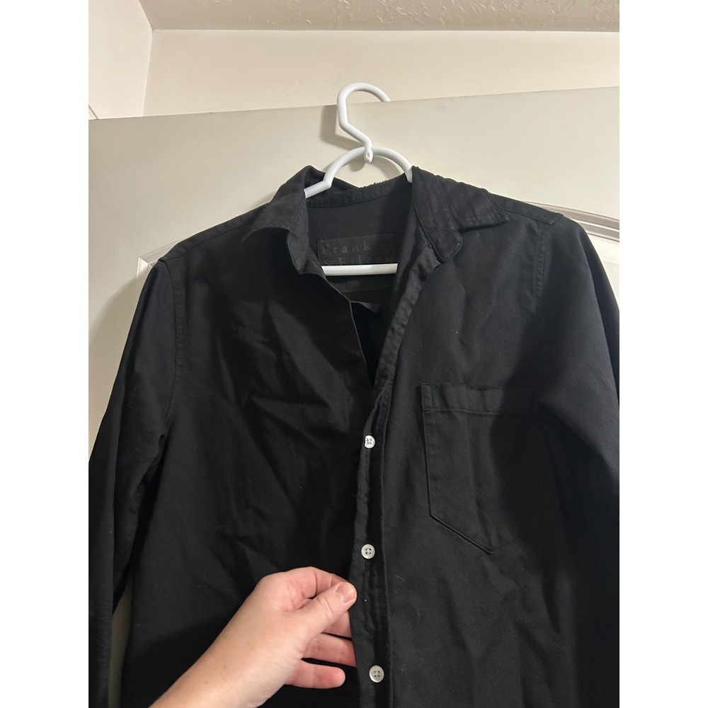 Frank Eileen Rory midi Button Up Shirt Dress Raw Hem size xs oversized - Picture 5 of 9